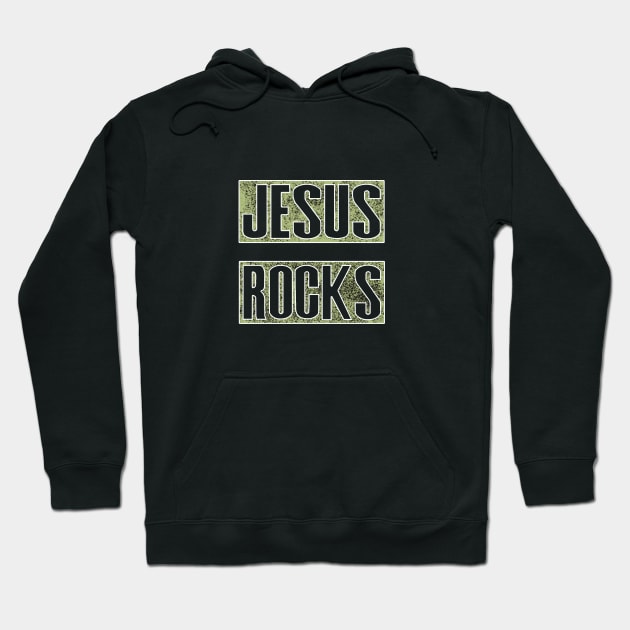 Jesus Rocks Christian Hoodie by thefriendlyone